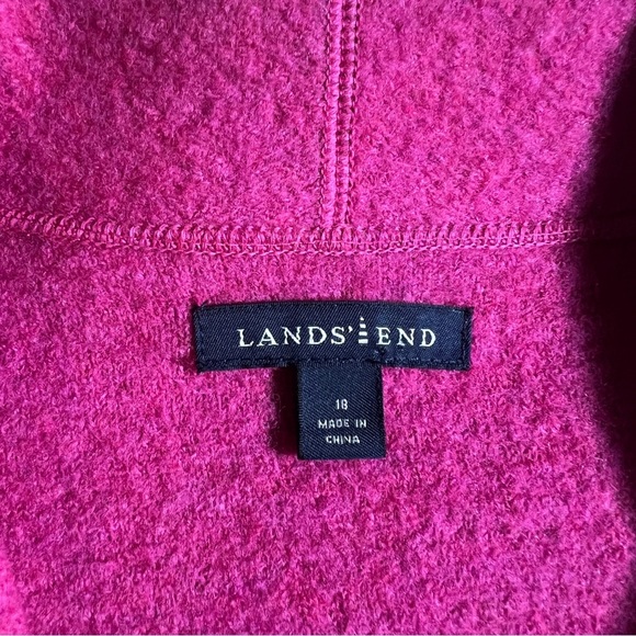 Lands End 100% Wool Soft Unlined Coat Blazer in Hot Pink Fuchsia, Size 18 - Picture 6 of 8